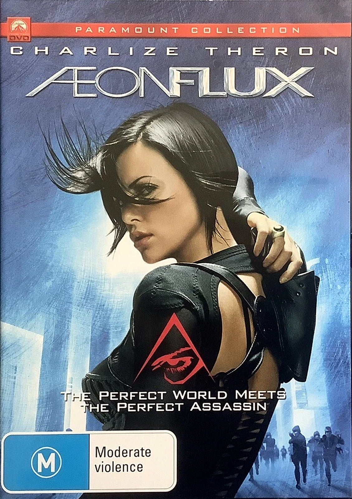 Aeon Flux Australian Region 4 DVD front cover with Charlize Theron