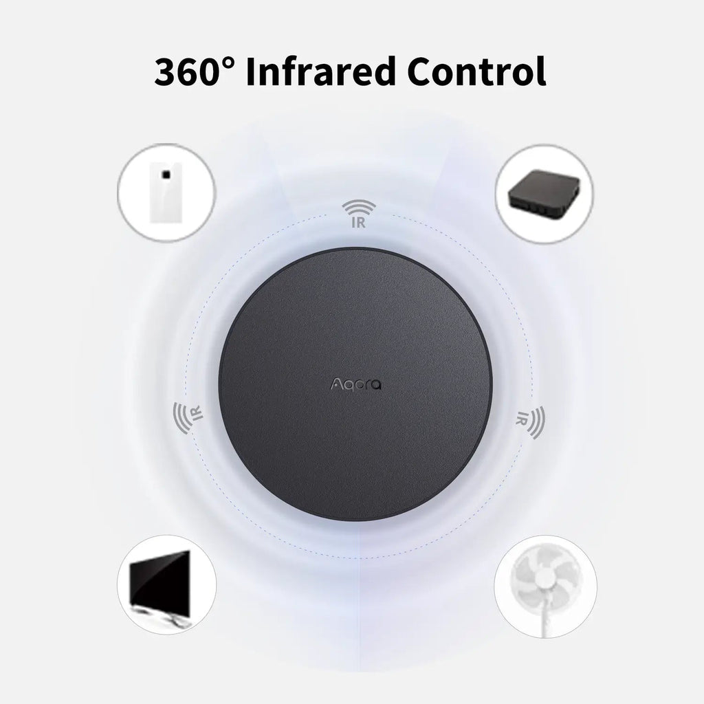 Aqara Hub M2 - infrared - manufacturer reference image; other devices shown are not included