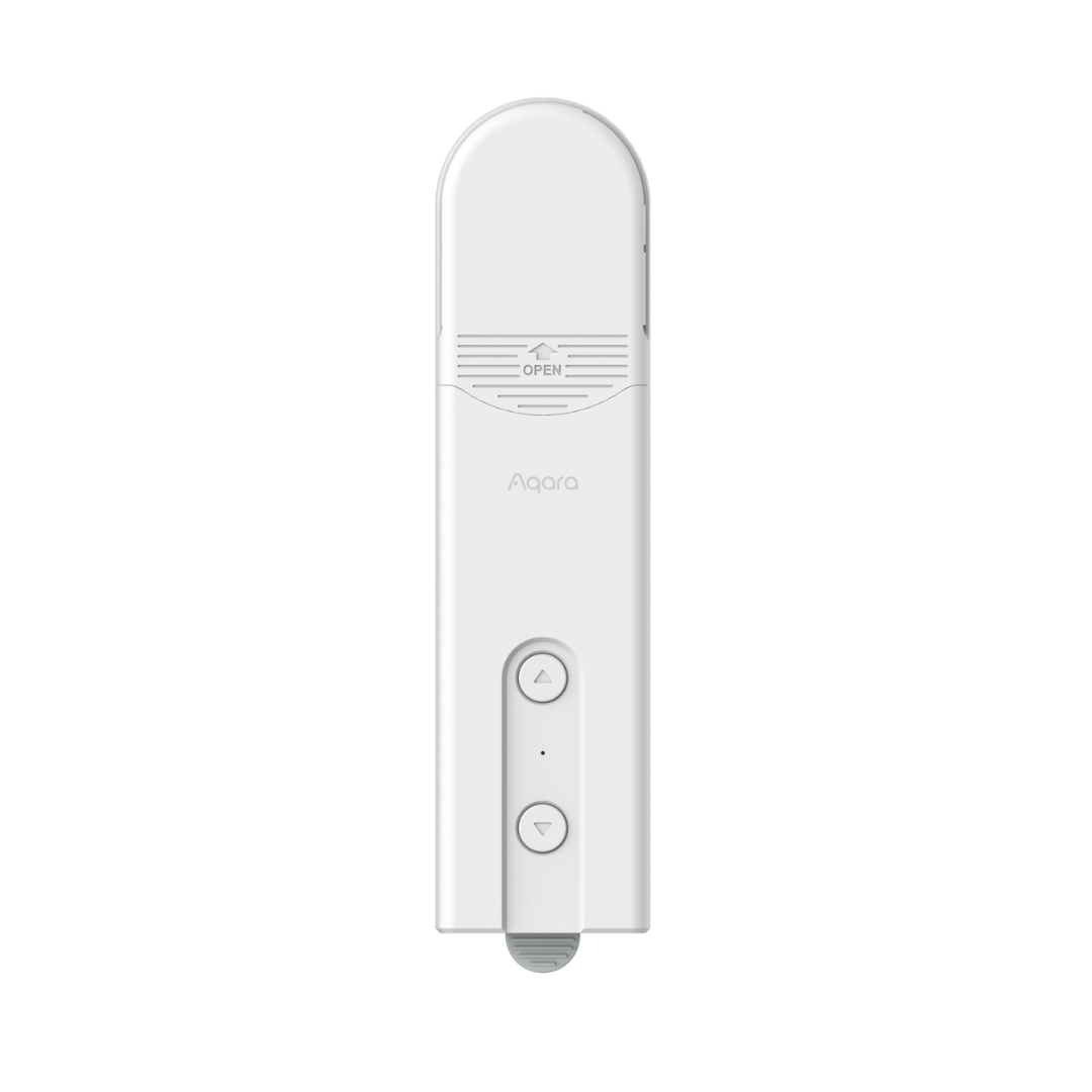 Aqara Roller Shade Driver E1 front view – manufacturer reference image