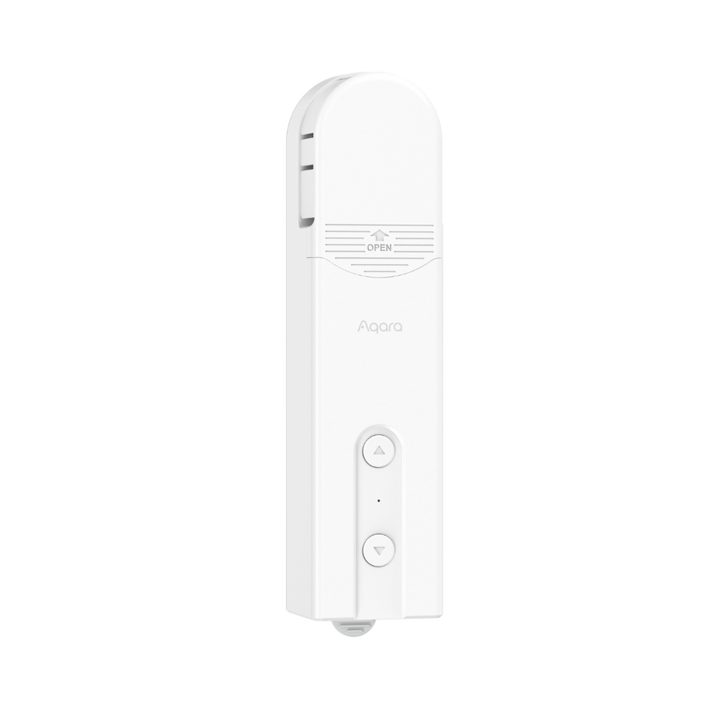 Aqara Roller Shade Driver E1 angled view – manufacturer reference image