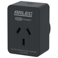 Arlec PC191BKHA black smart plug - front - manufacturer reference image, not the actual used item