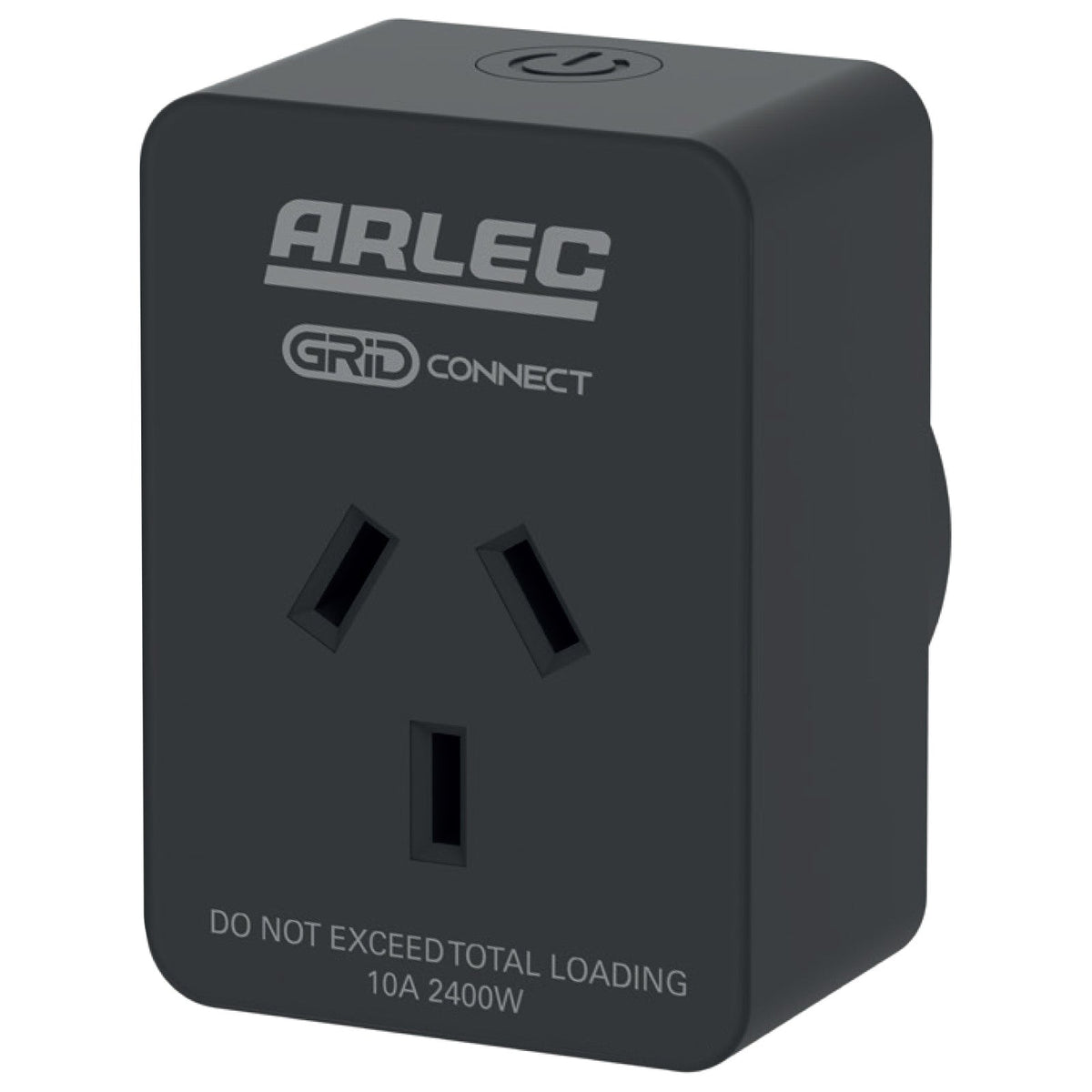 Arlec PC191BKHA black smart plug - front - manufacturer reference image, not the actual used item