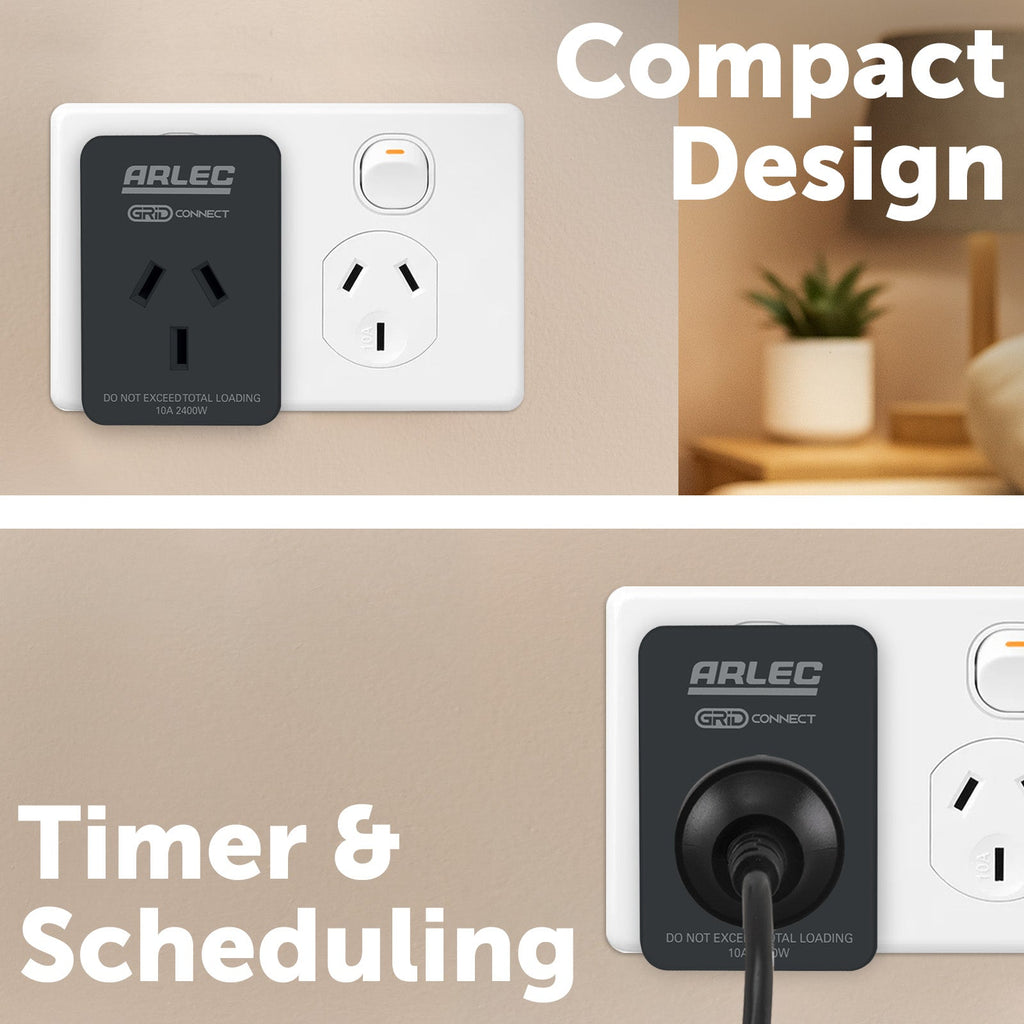 Arlec PC191BKHA black smart plug - timer scheduling - manufacturer reference image, not the actual used item