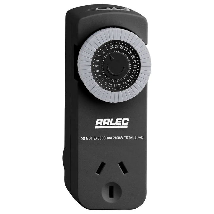 Arlec Compact 24-Hour Mechanical Timer | Black | PC726BK