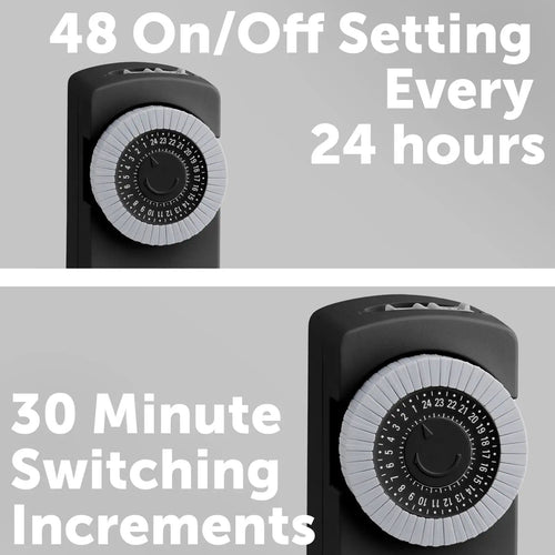 Arlec PC726BK black compact 24-hour mechanical timer - manufacturer reference 2