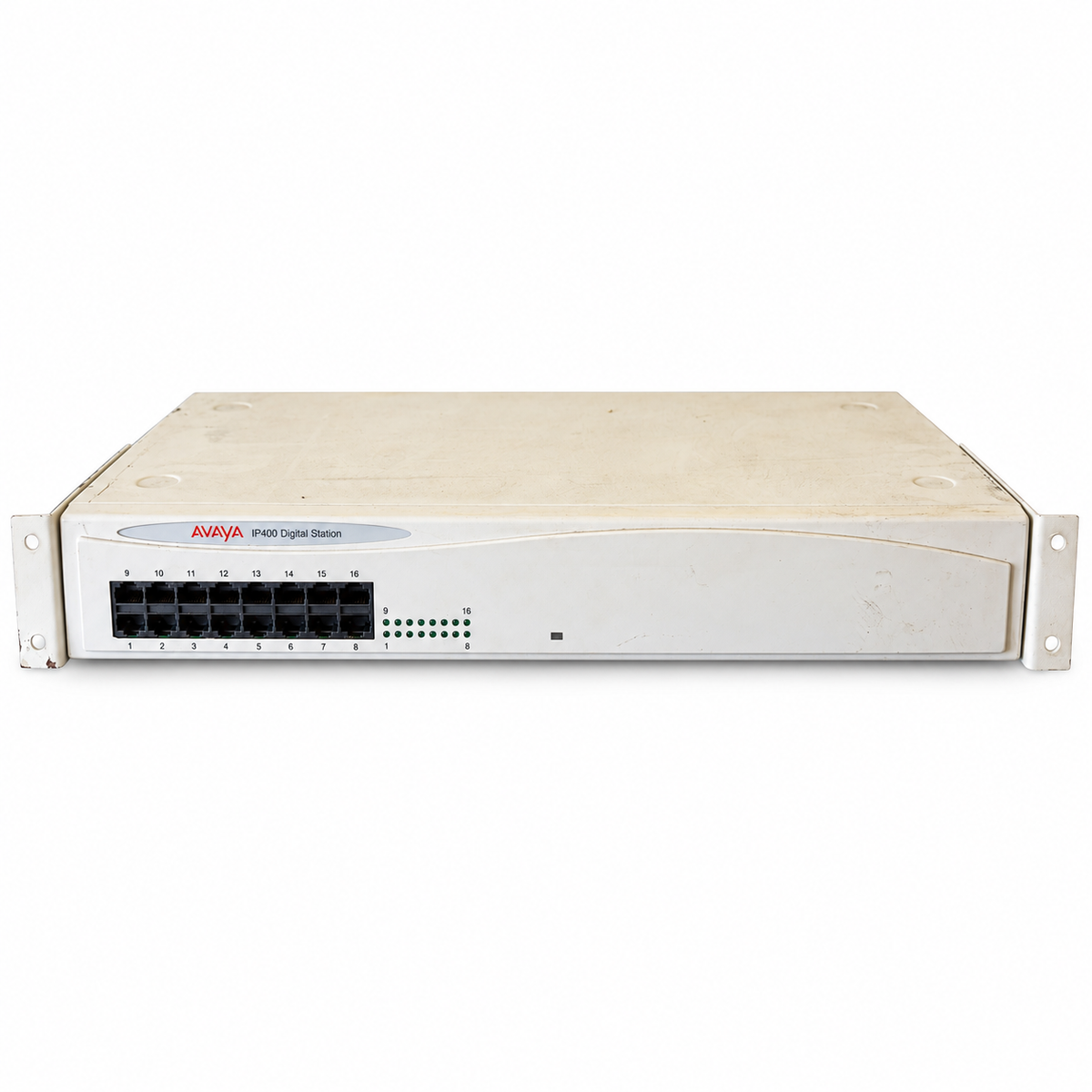Avaya IP400 Digital Station 16 V2 expansion module – front view on white background, showing existing cosmetic wear