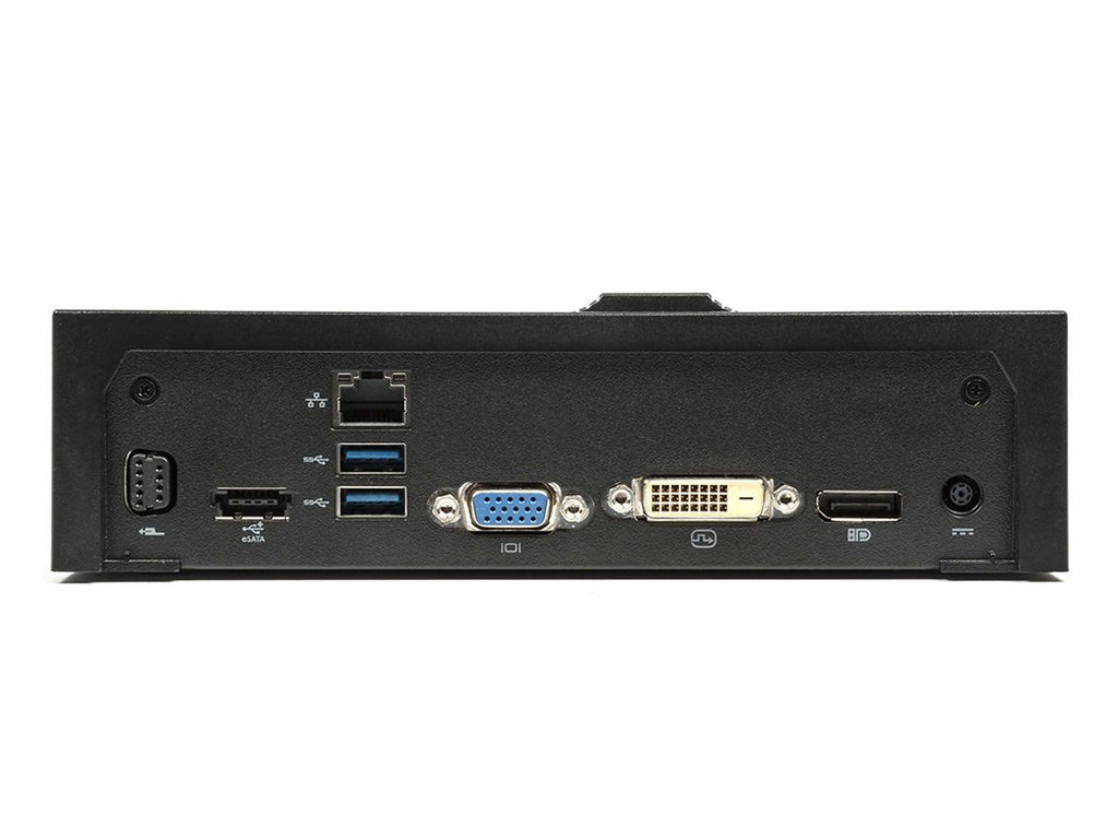 Dell E-Port II PR03X rear ports with blue USB 3.0 sockets, professional reference image