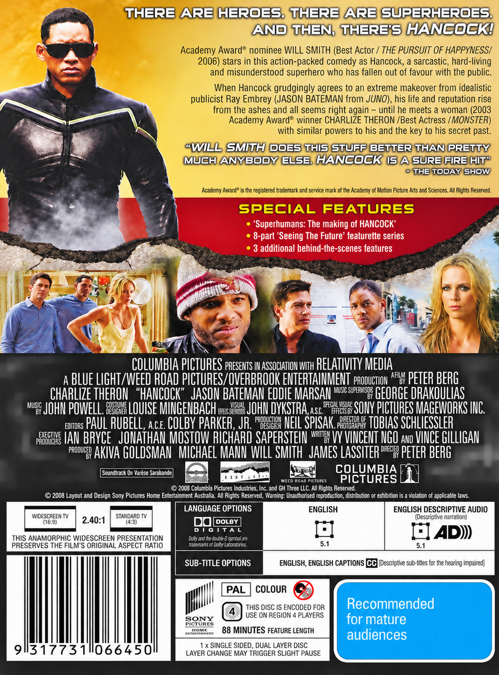 Hancock Australian DVD rear cover artwork — cleaned and cropped reference image