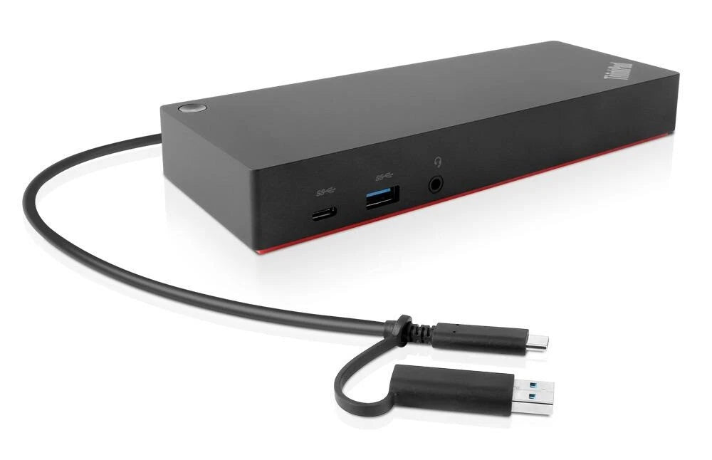 Lenovo ThinkPad Hybrid Dock 40AF – rear connection ports stock image