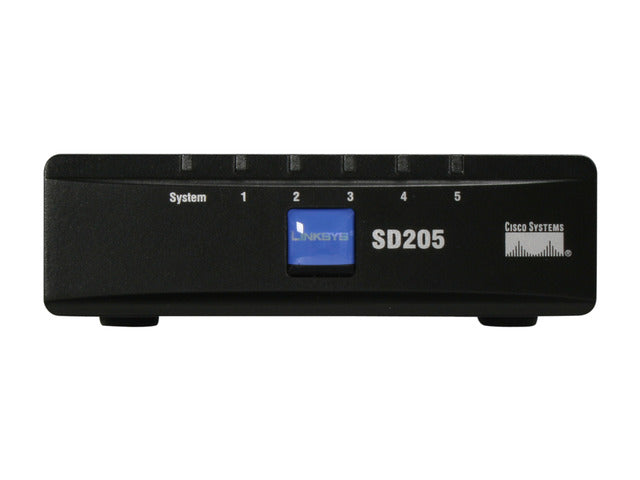Linksys SD205 front panel and LED indicators — reference image, not the actual used unit