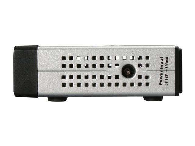 Linksys SD205 side panel showing 12V DC power input — reference image, not the actual used unit