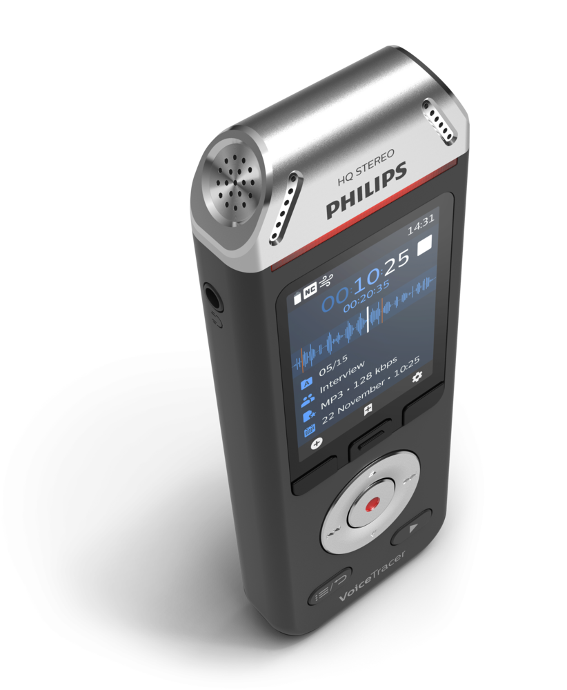 Philips VoiceTracer DVT2110 - angled front - manufacturer reference image, not the actual used item
