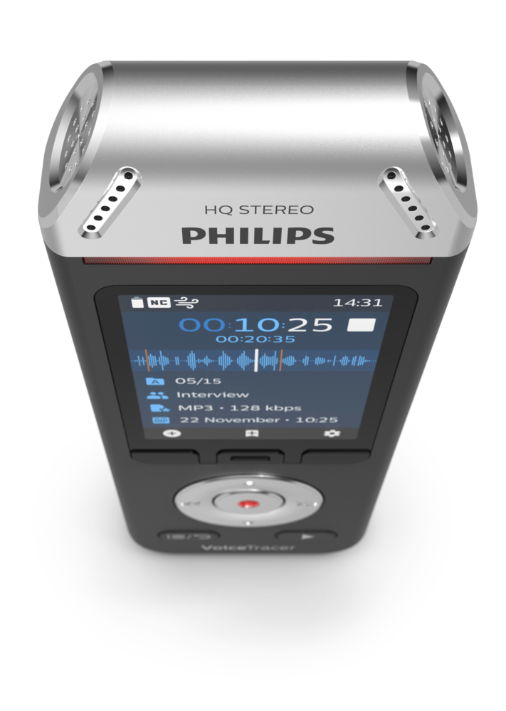 Philips VoiceTracer DVT2110 - microphone closeup - manufacturer reference image, not the actual used item