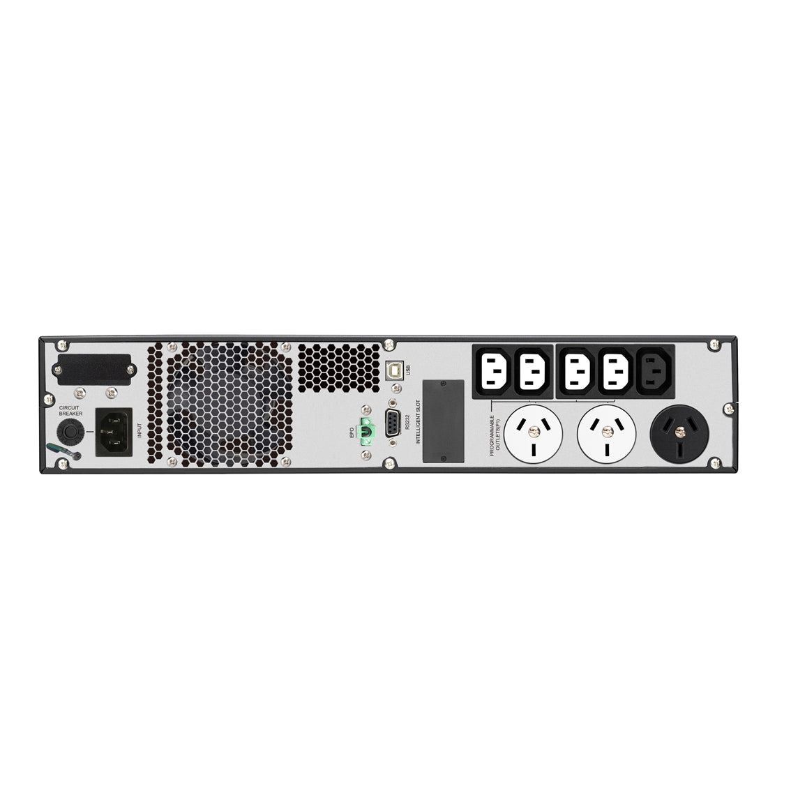 PowerShield PSCRT1100 Commander RT UPS rear view — manufacturer stock photo