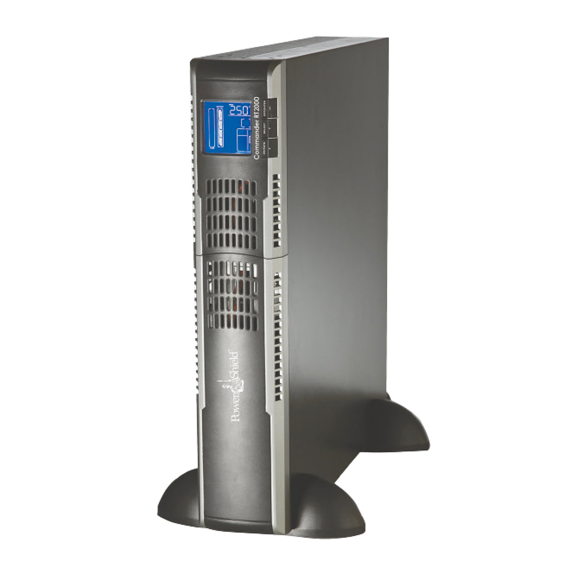 PowerShield Commander RT PSCRT2000 black UPS, tower view — manufacturer stock image