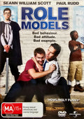 Role Models DVD Australian MA15+ front cover with Paul Rudd and Seann William Scott