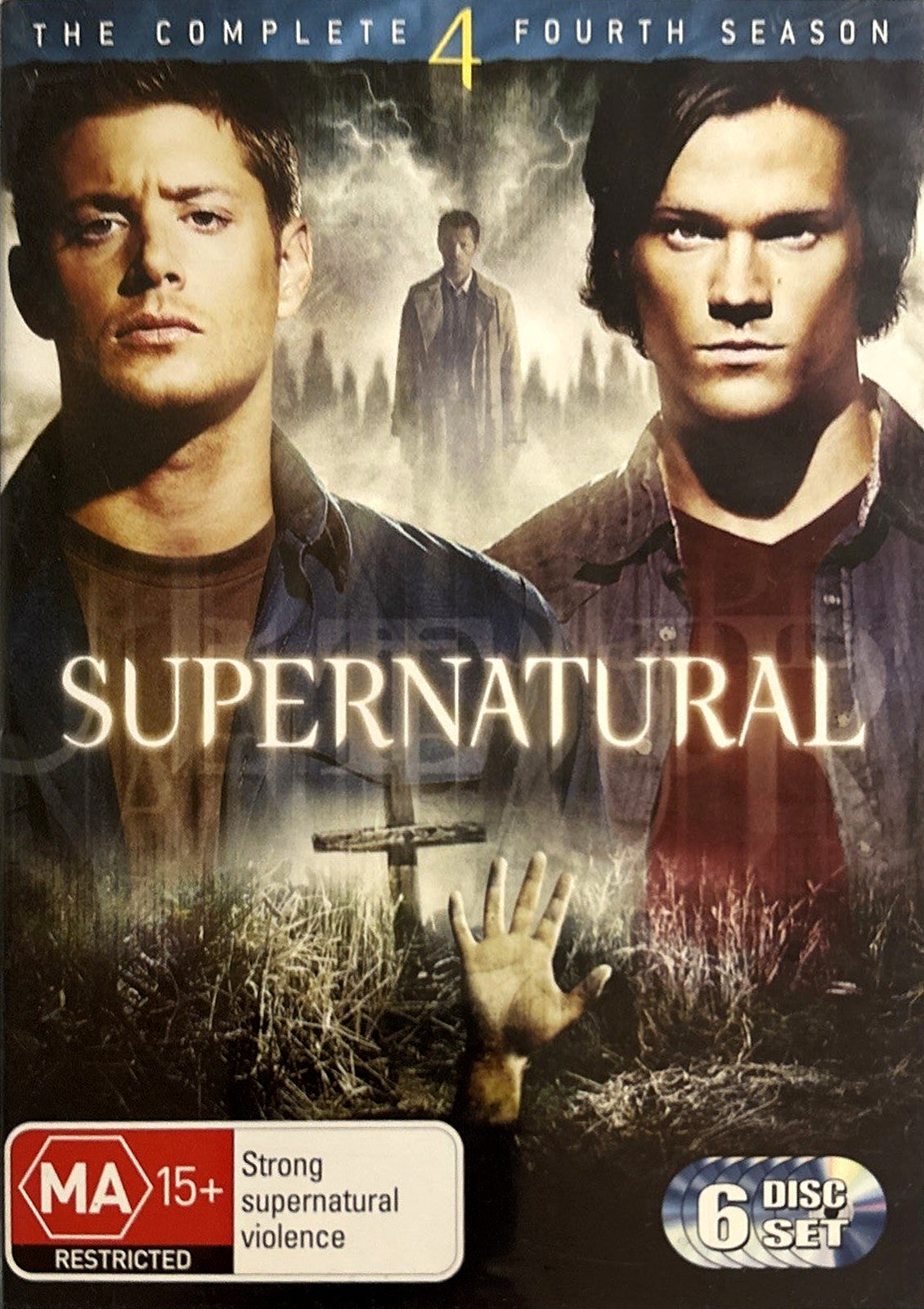 Supernatural: The Complete Fourth Season DVD — Australian MA15+ six-disc cover