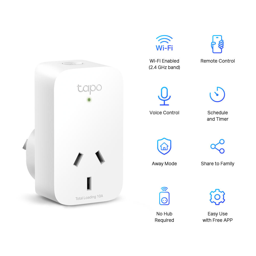 TP-Link Tapo P100 Australian smart plug — manufacturer reference image