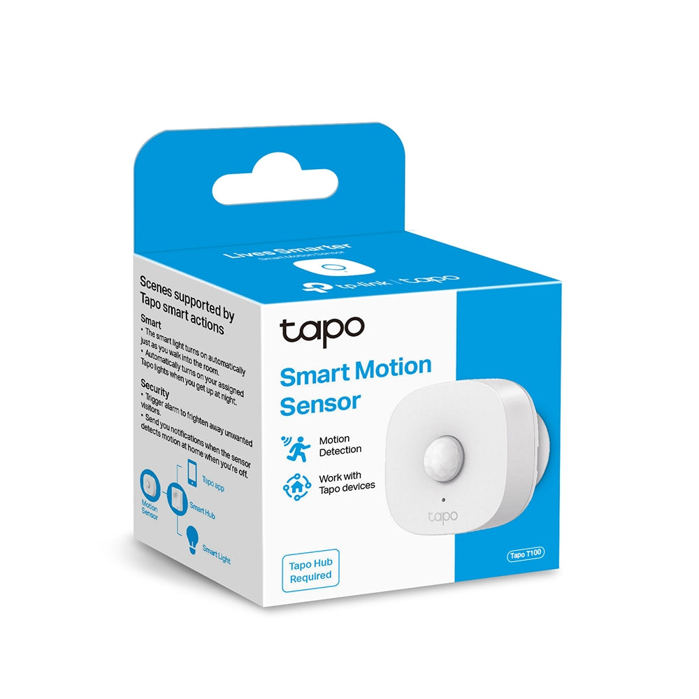 TP-Link Tapo T100 white motion sensor, opposite front angle