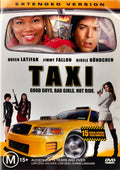 Taxi (2004) Extended Version DVD front cover featuring Queen Latifah, Jimmy Fallon and Gisele Bündchen
