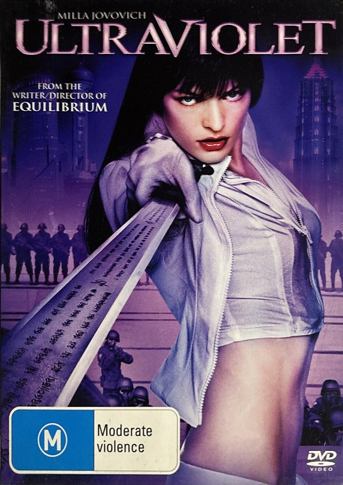 Ultraviolet DVD Australian Region 4 cover, Milla Jovovich, rated M